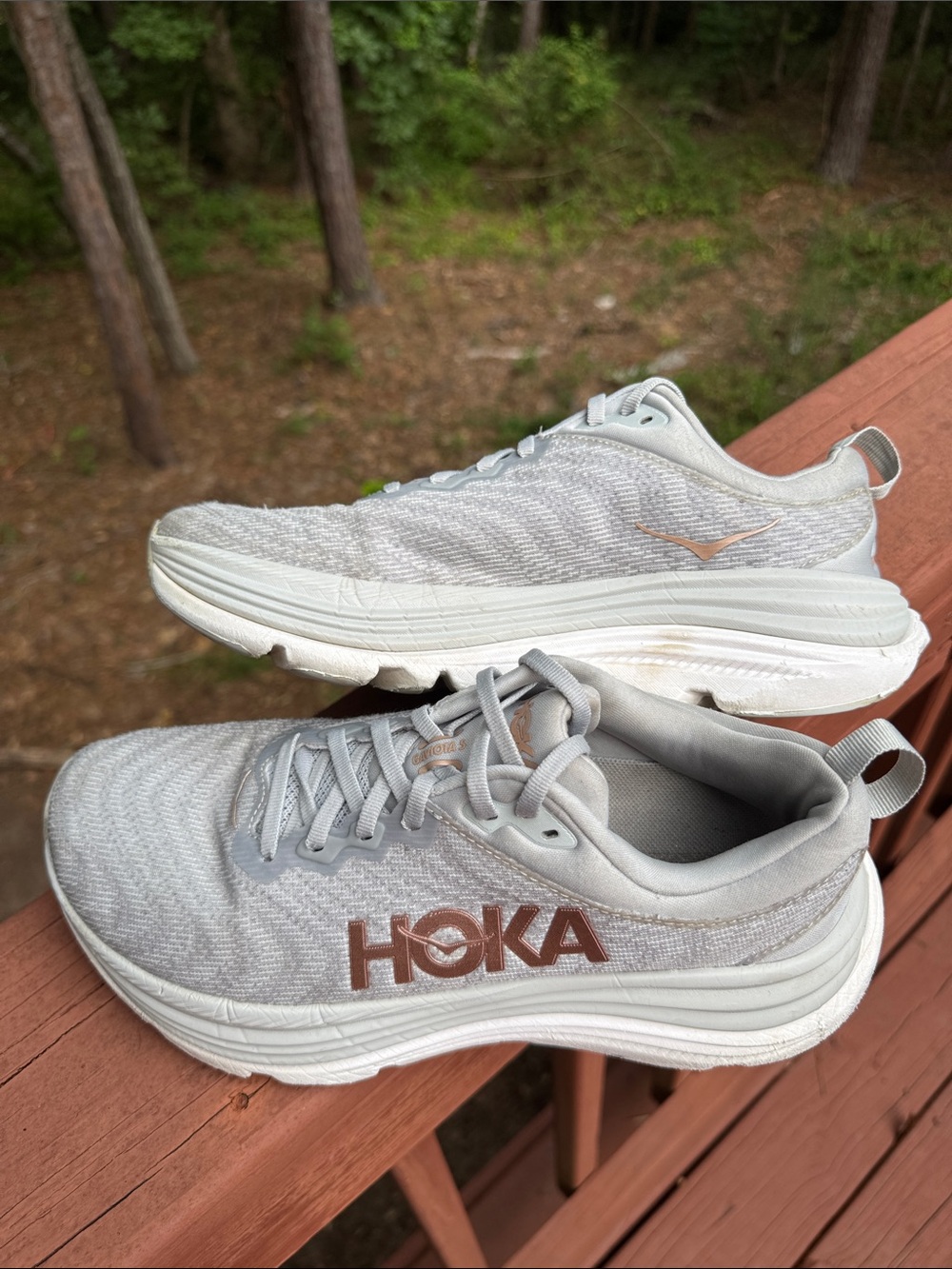 HOKA Clifton 9 women’s running shoes, size US 8.5B frost rose gold 1127896-FTRS - Picture 7 of 11